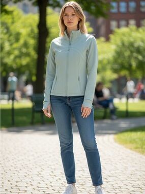 Lululemon Define Size 8 Green Active Zip-Up Jacket 2 pocket